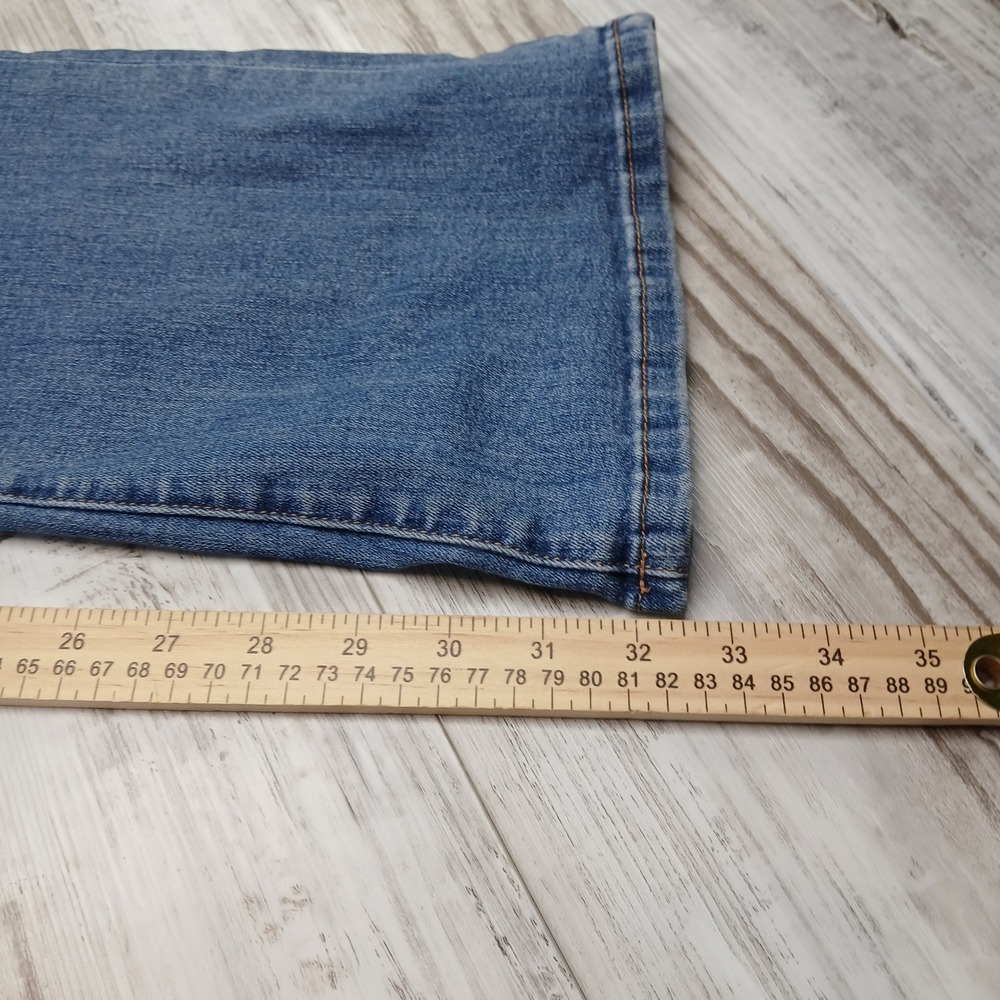 Boston Proper Womens High Rise Flare Jeans Medium Wash Patch Pocket 12 222105015 - Picture 9 of 10